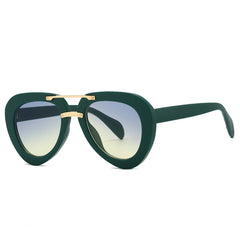 Chic Sculptural Aviator Sunglasses