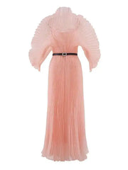 Pleated Blush Pink Maxi Dress