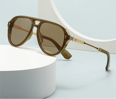 Shauna Retro Double Bridge Aviator Sunglasses