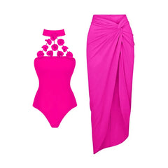 New Flower Deep V Neck Swimwear