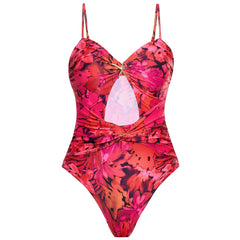 Seafoam Starfish Swimsuit with Flowing Ocean Print Sarong