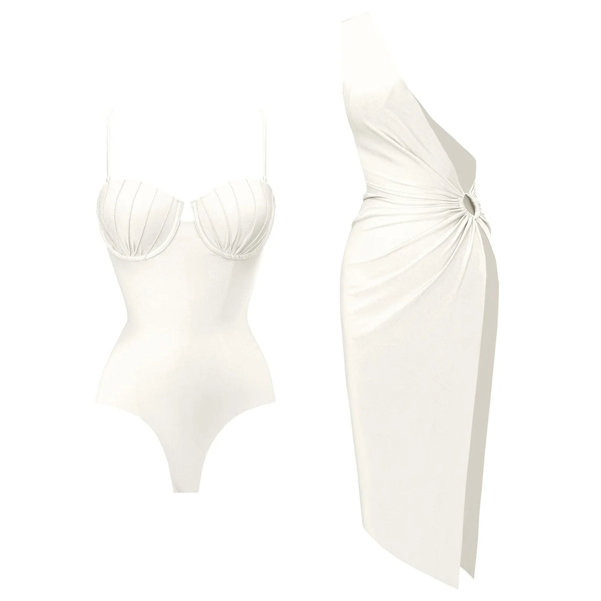 Golden Glamour Sculpted One-Piece Swimsuit