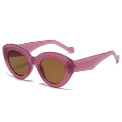 Chic Amber Pattern Oval Sunglasses