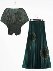 Radiant Red Pleated Gown