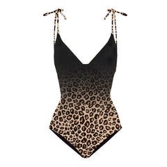 Dark Floral Print Tie-Shoulder Swimsuit with Matching Sheer Sarong