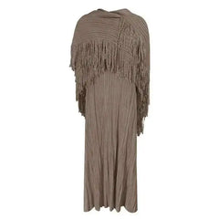 Taupe Pleated Maxi Dress