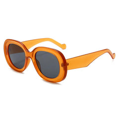 Chic Bright Orange Oval Sunglasses