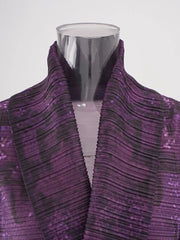 Elegant Plum Textured Long Wrap Dress
