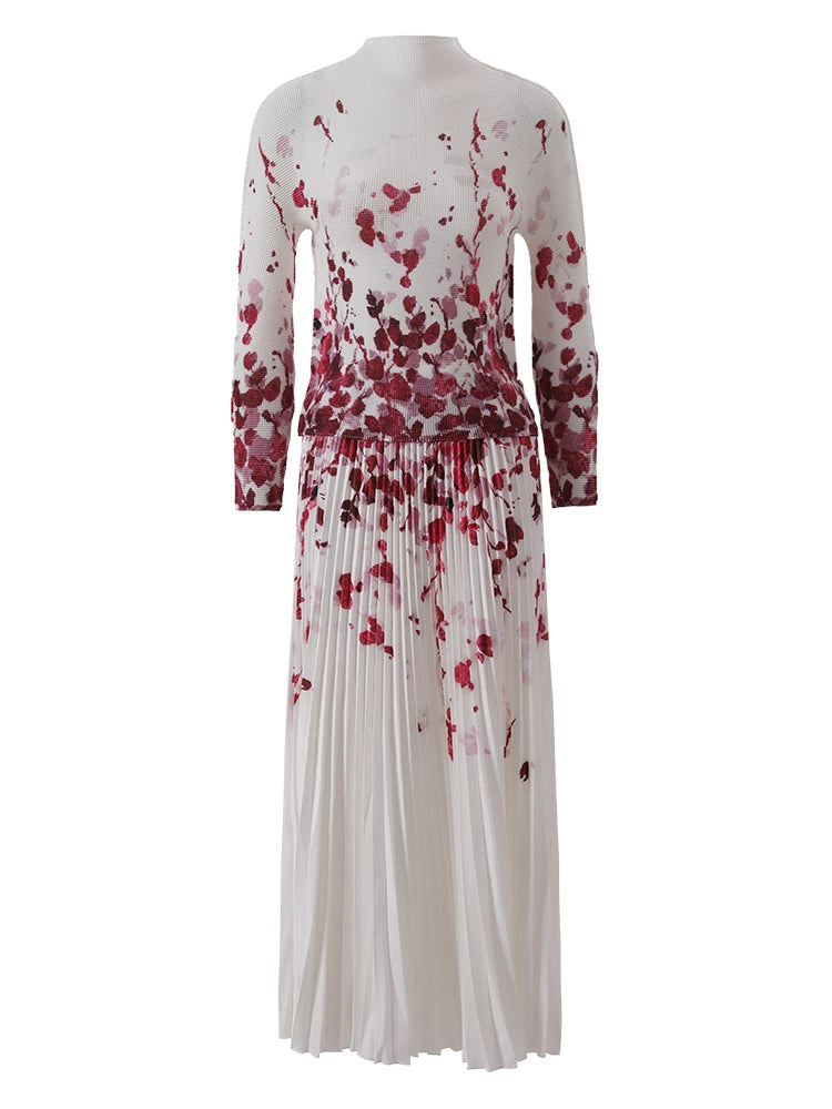 Elegant White Pleated Midi Dress