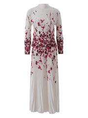Elegant White Pleated Midi Dress