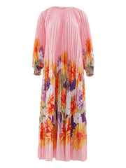Blush Bloom Pleated Maxi Dress