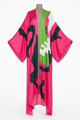 Bold Brushstroke Print Longline Kimono