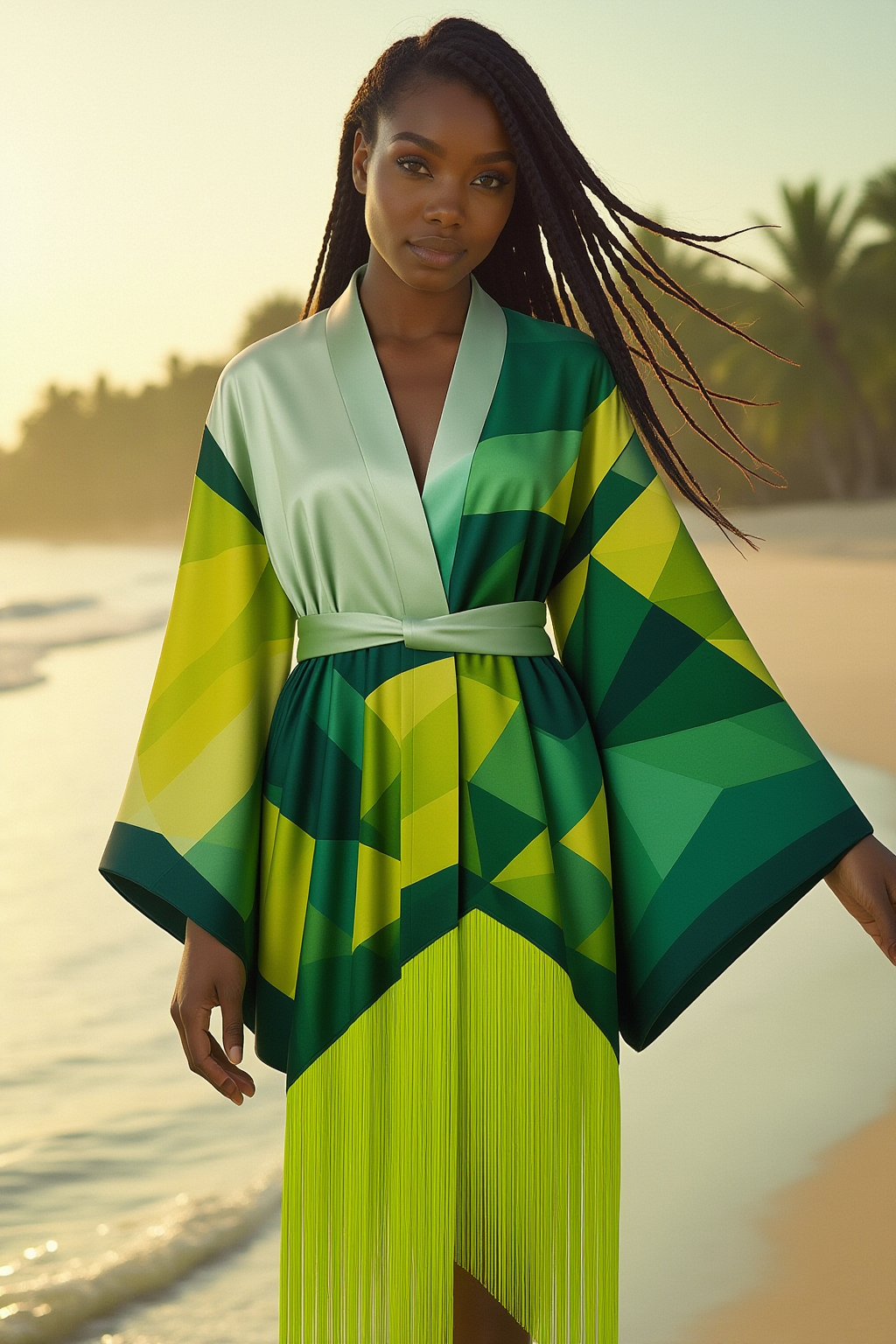 Watercolor Print Kimono