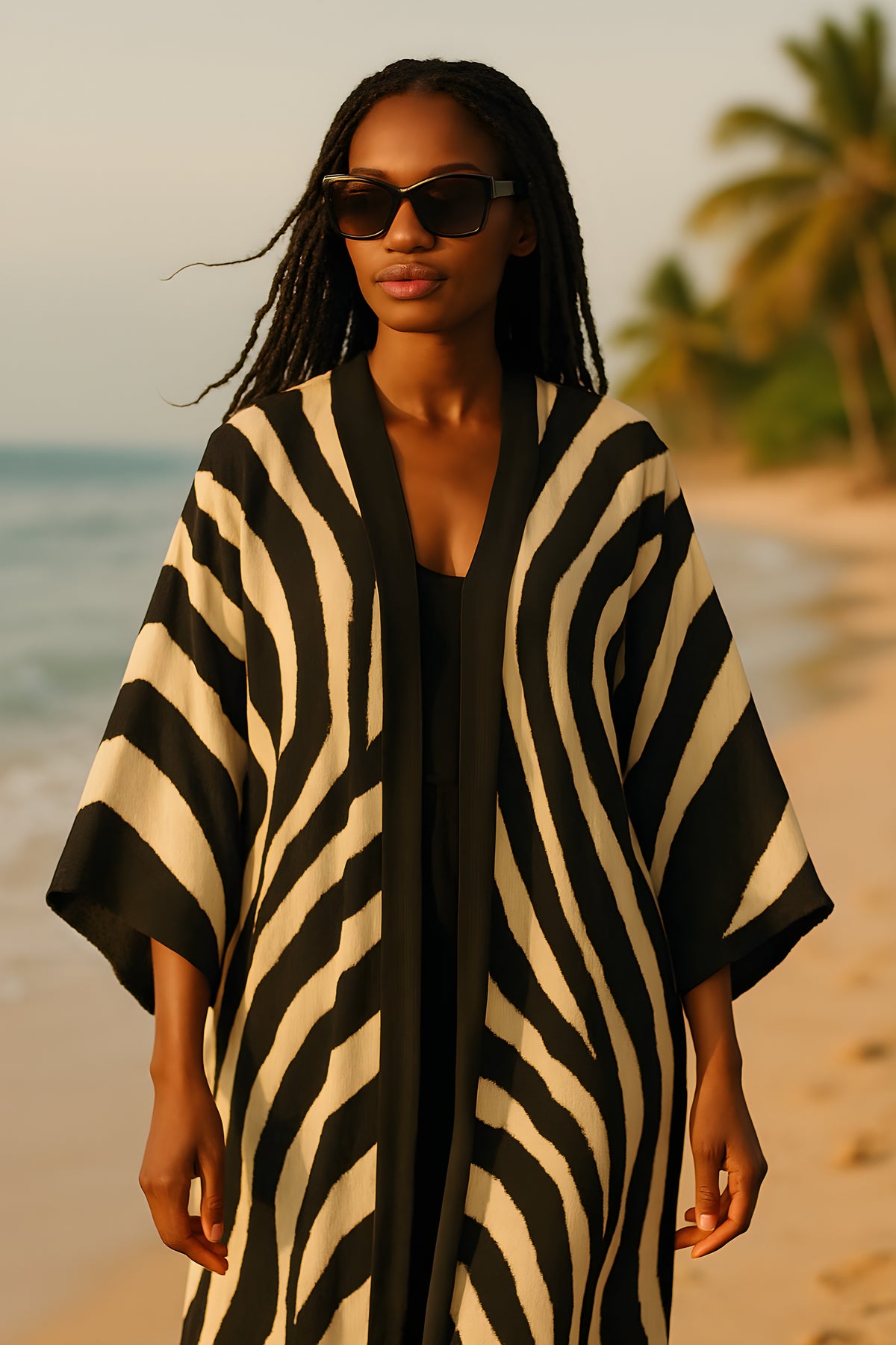New Elegant Animal Print Kimono